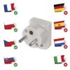 Vidlice úhlová pro prodlužovací kabel, bílá