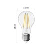 LED žárovka Filament A60 A CLASS/ E27 / 3,8 W (60 W) / 806 lm / neutrální bílá