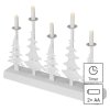 LED svícen – vánoční stromy se svíčkami, 24 cm, 2x AA, vnitřní, teplá bílá, časovač