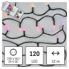 LED vánoční řetěz, 12 m, venkovní i vnitřní, RGB, ovladač, programy, časovač