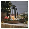 LED lucerna černá, hranatá, 26,5 cm, 3x AAA, vnitřní, vintage