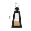 LED lucerna černá, hranatá, 26,5 cm, 3x AAA, vnitřní, vintage