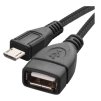 Datový OTG kabel USB-A 2.0 / micro USB-B 2.0 s funkcí redukce, 15 cm, černý