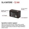 Bezúdržbový olověný akumulátor 12 V/7,2 Ah, faston 6,3 mm