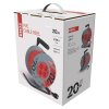 Prodlužovací kabel na bubnu 20 m / 4 zásuvky / červený / PVC / 230 V / 1 mm2