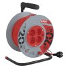 Prodlužovací kabel na bubnu 20 m / 4 zásuvky / červený / PVC / 230 V / 1 mm2