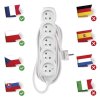 Prodlužovací kabel 5 m / 5 zásuvek / bílý / PVC / 1,5 mm2