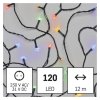 LED vánoční řetěz, 12 m, venkovní i vnitřní, multicolor, časovač