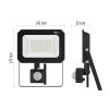 LED reflektor SIMPO s pohybovým čidlem, 30 W, černý, neutrální bílá