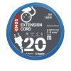 Počasí odolný prodlužovací kabel 20 m / 1 zásuvka / modrý / PVC / 230 V / 1,5 mm2