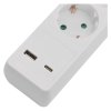 Prodlužovací kabel 2 m / 3 zásuvky / s vypínačem / bílý / 1× USB-A + 1× USB-C / 1,5 mm2