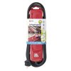 Prodlužovací kabel 3 m / 4 zásuvky / s vypínačem / černo-červený / guma-neopren / 1,5 mm2