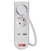 Prodlužovací kabel 3 m / 5 zásuvky / s vypínačem / bílý / 1× USB-A + 1× USB-C / 1,5 mm2