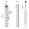 Prodlužovací kabel 3 m / 5 zásuvky / s vypínačem / bílý / 1× USB-A + 1× USB-C / 1,5 mm2