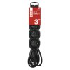 Prodlužovací kabel 3 m / 4 zásuvky / černý / PVC / 1,5 mm2