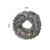 LED vánoční věnec zasněžený, 38 cm, 2x AA, vnitřní, teplá bílá, časovač