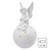 LED keramický anděl, 29 cm, 2x AA, vnitřní, teplá bílá