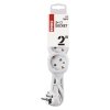 Prodlužovací kabel 2 m / 3 zásuvky / bílý / PVC / 1 mm2