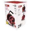 Venkovní prodlužovací kabel na bubnu 25 m / 4 zásuvky / guma / 230 V / 1,0 mm2 / IP44
