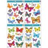 dekorace okenní MOTÝLI barevní 42x30cm, 4motivy, fólie