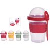 kelímek 0,60l+lžička, JOGURT silik.držák, 4barvy, d10,5 x 6,5cm,plast