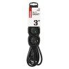 Prodlužovací kabel 3 m / 3 zásuvky / černý / PVC / 1 mm2