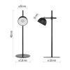LED stolní lampa SOPHIE, nabíjecí, černá