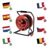 Venkovní prodlužovací kabel na bubnu 50 m / 4 zásuvky / černý / guma / 230 V / 2,5 mm2