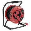 Venkovní prodlužovací kabel na bubnu 50 m / 4 zásuvky / černý / guma / 230 V / 2,5 mm2