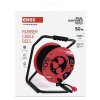 Venkovní prodlužovací kabel na bubnu 50 m / 4 zásuvky / černý / guma / 230 V / 2,5 mm2