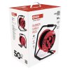 Venkovní prodlužovací kabel na bubnu 50 m / 4 zásuvky / černý / guma / 230 V / 2,5 mm2