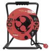 Venkovní prodlužovací kabel na bubnu 50 m / 4 zásuvky / černý / guma / 230 V / 2,5 mm2