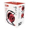 Venkovní prodlužovací kabel na bubnu 50 m / 4 zásuvky / černý / guma / 230 V / 2,5 mm2