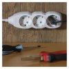 Prodlužovací kabel 1,5 m / 3 zásuvky / bílý / PVC / 1,5 mm2