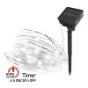 LED nano řetěz se solárním panelem, 12 m, venkovní i vnitřní, studená bílá, časovač