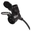 Venkovní prodlužovací kabel 10 m / 2 zásuvky / černý / guma / 230 V / 1,5 mm2