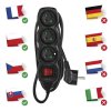 Prodlužovací kabel 3 m / 3 zásuvky / s vypínačem / černý / PVC / 1 mm2