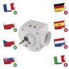 Rozbočovací zásuvka 3× kulatá, 2× USB