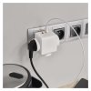 Rozbočovací zásuvka 3× kulatá, 2× USB
