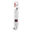 Prodlužovací kabel 3 m / 3 zásuvky / s vypínačem / bílý / PVC / 1 mm2