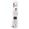 Prodlužovací kabel 5 m / 3 zásuvky / s vypínačem / bílý / PVC / 1 mm2