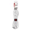 Prodlužovací kabel 10 m / 4 zásuvky / s vypínačem / bílý / PVC / 1 mm2