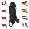 Prodlužovací kabel 5 m / 4 zásuvky / černý / PVC / 1,5 mm2