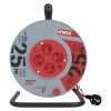 Prodlužovací kabel na bubnu 25 m / 4 zás. / s vypínačem / červený / PVC / 230V / 1,5 mm2