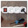 Prodlužovací kabel 5 m / 6 zásuvek / s vypínačem / bílý / PVC / 1 mm2