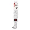 Prodlužovací kabel 2 m / 4 zásuvky / s vypínačem / bílý / PVC / 1 mm2
