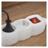 Prodlužovací kabel 1,5 m / 3 zásuvky / s vypínačem / bílý / PVC / 1 mm2