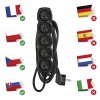Prodlužovací kabel 2 m / 5 zásuvek / černý / PVC / 1 mm2