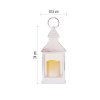 LED dekorace – lucerna antik bílá blikající, 3x AAA, vnitřní, vintage, časovač