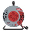 Prodlužovací kabel na bubnu 25 m / 4 zásuvky / červený / PVC / 230 V / 1,5 mm2